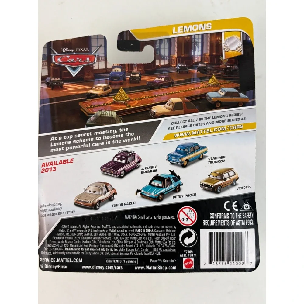 Not for sale Disney Pixar Cars J Curby Gremlin Lemons #7 Mattel Diecast New